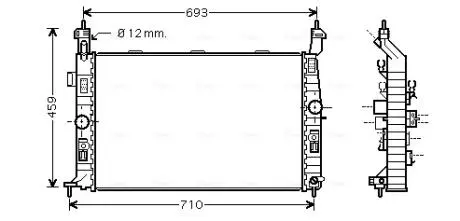 Радиатор, охлаждение двигателя AVA COOLING OL2345
