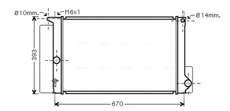 Радиатор, охлаждение двигателя AVA COOLING TOA2397