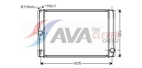 Радиатор, охлаждение двигателя AVA COOLING TOA2400