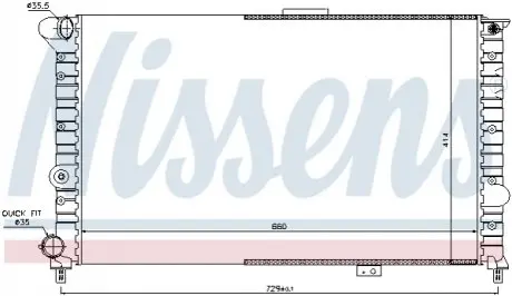 Радиатор, охлаждение двигателя NISSENS 60054