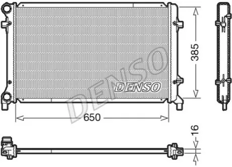 Радиатор, охлаждение двигателя DENSO DRM02014