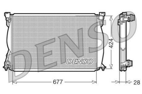 Радіатор, охолодження двигуна DENSO DRM02038