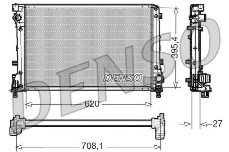 Радиатор, охлаждение двигателя DENSO DRM09163