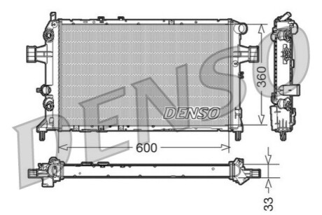 Радіатор, охолодження двигуна DENSO DRM20017