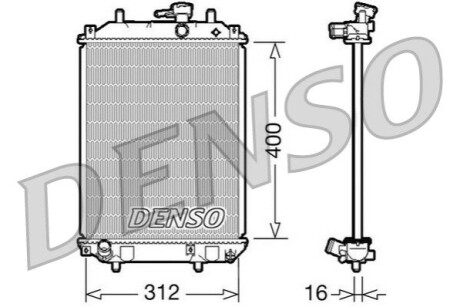 Радиатор, охлаждение двигателя DENSO DRM35002