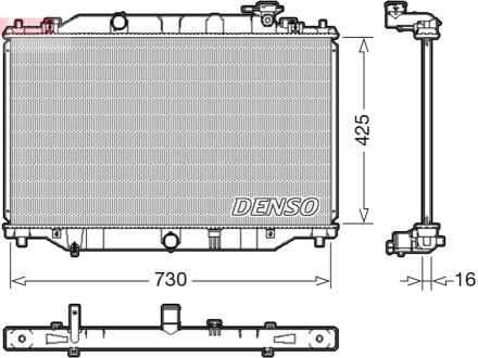 Радіатор, охолодження двигуна DENSO DRM44039 (фото 1)