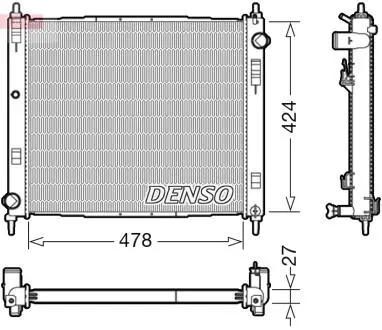 Радиатор, охлаждение двигателя DENSO DRM46044