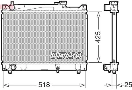 Радиатор, охлаждение двигателя DENSO DRM47030