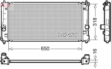 Радиатор, охлаждение двигателя DENSO DRM50081