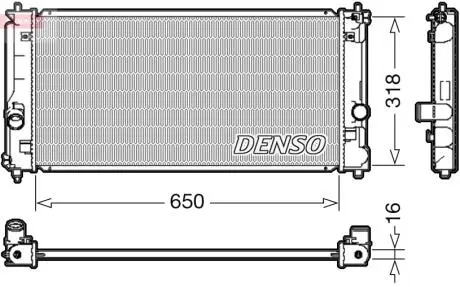 Радиатор, охлаждение двигателя DENSO DRM50081