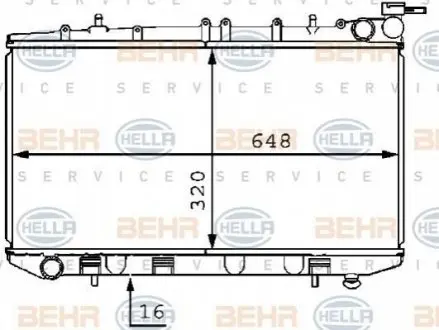 Радиатор, охлаждение двигателя HELLA 8MK 376 704-701