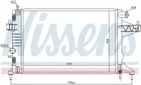 Радіатор, охолодження двигуна NISSENS 63018