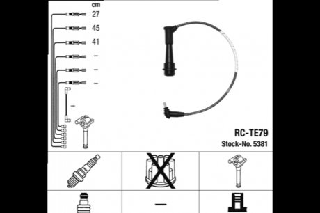 PRZEWODY ZAPгONOWE RC-TE79 NGK 5381