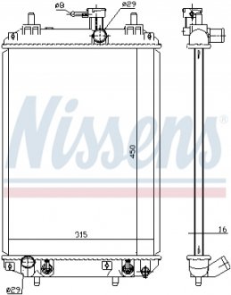 Радіатор, охолодження двигуна NISSENS 617547