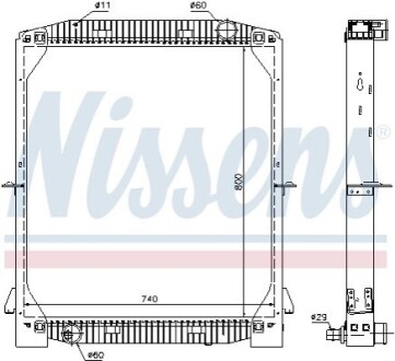 Радиатор, охлаждение двигателя NISSENS 61973A