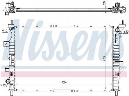 Радиатор, охлаждение двигателя NISSENS 62357