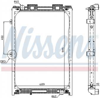 Радіатор, охолодження двигуна NISSENS 62870A