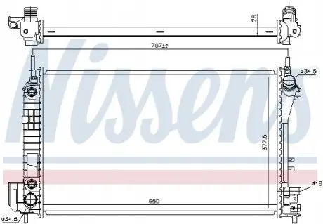 Радиатор, охлаждение двигателя NISSENS 630703
