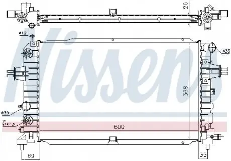 Радіатор, охолодження двигуна NISSENS 630768