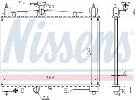 Радіатор, охолодження двигуна NISSENS 64789A