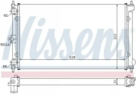 Радіатор, охолодження двигуна NISSENS 651731