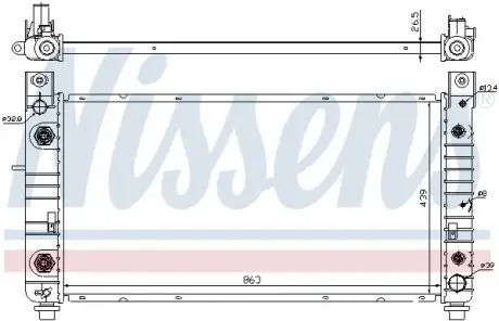 Радиатор, охлаждение двигателя NISSENS 69091