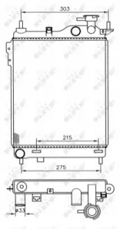 Радіатор охолодження Hyundai Getz 1.1-1.4 02-10 NRF 53359