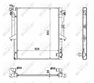 Радіатор, охолодження двигуна NRF 53907