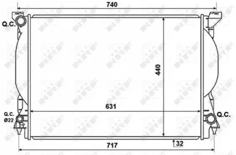 Радіатор, охолодження двигуна NRF 53957