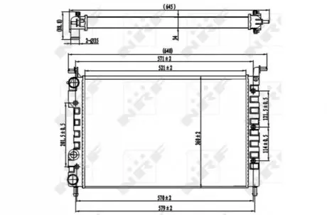 Радиатор, охлаждение двигателя NRF 58219