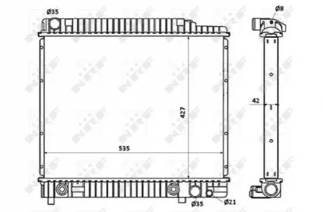 Радиатор, охлаждение двигателя NRF 58348