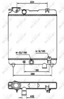 Радиатор, охлаждение двигателя NRF 58659