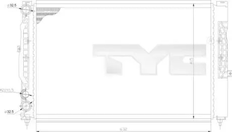 Радиатор, охлаждение двигателя TYC 702-0011