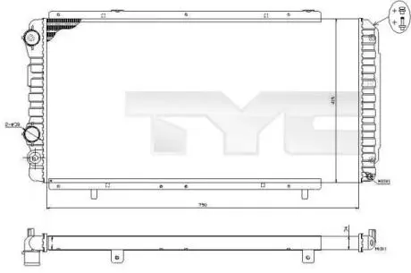 Радиатор, охлаждение двигателя TYC 709-0014-R