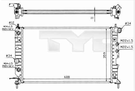 Радиатор, охлаждение двигателя TYC 725-0004-R