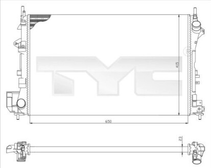 Радиатор, охлаждение двигателя TYC 725-0009