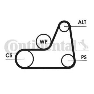 Ремiнь клиновий Ford Focus/Fiesta/Fusion 1.25-1.6 99-12/Mazda 2 1.25-1.6 Contitech 6PK1042 ELAST T1
