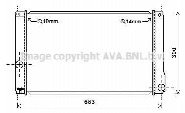 Радиатор, охлаждение двигателя AVA COOLING TO2608
