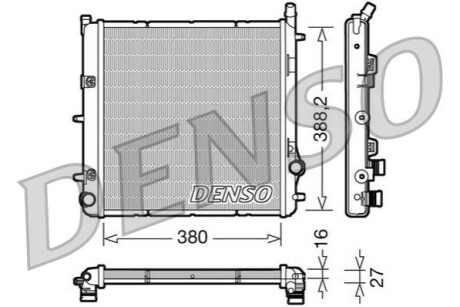 Радиатор, охлаждение двигателя DENSO DRM21005