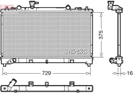 Радиатор, охлаждение двигателя DENSO DRM44038