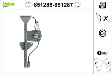 Підйомний пристрій для вікон Valeo 851286