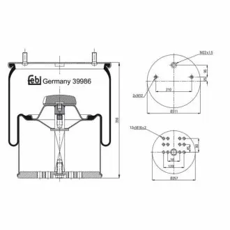 Кожух пневматичної ресори FEBI BILSTEIN 39986
