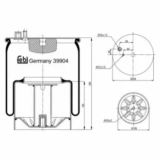 Кожух пневматичної ресори FEBI BILSTEIN 39904