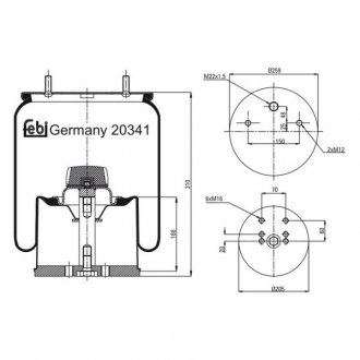 Кожух пневматической рессоры FEBI BILSTEIN 20341