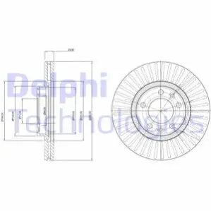 PEUGEOT гальмівний диск передн.407 04- Delphi BG3835C