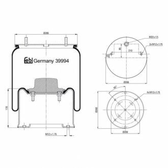 Кожух пневматической рессоры FEBI BILSTEIN 39994