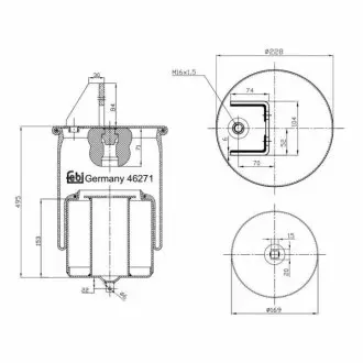 Кожух пневматической рессоры FEBI BILSTEIN 46271