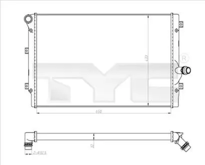 Охладитель воды AUDI A3 2 03- TYC 702-0024-R