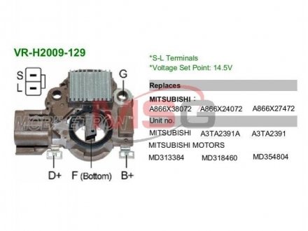 Регулятор напруги генератора MOBILETRON VR-H2009-129 (фото 1)