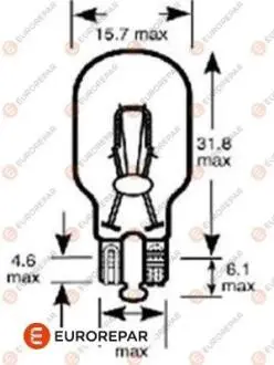 Автолампочка 12V-W16W Eurorepar 1616431780